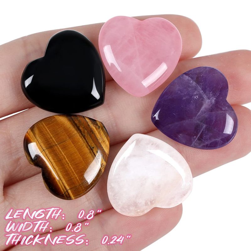 Damessieraden 20 stuks natuurlijke kristallen 20 mm hartvormige liefdesstenen ornamenten edelsteen kristalsteen sieraden_voghion.com
