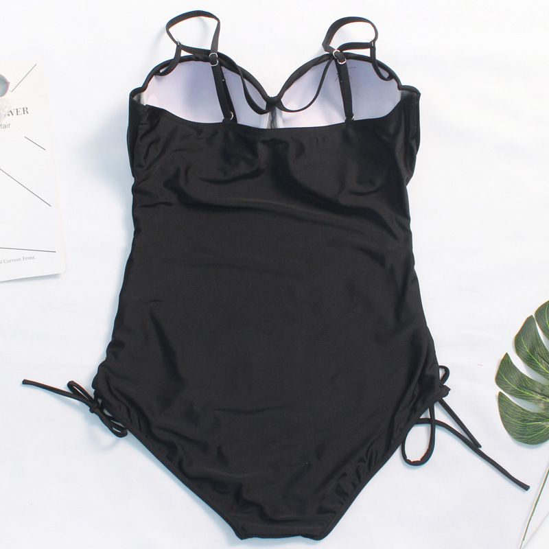Women's Plus Size One-Piece Swimsuit With Cross-Back Ties - Sexy High Elasticity Swimwear For Beach & Pool_voghion.com