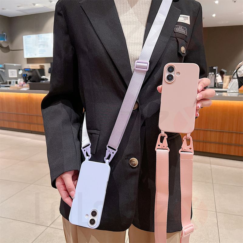 Luxury Crossbody Necklace Cord Strap Case For iPhone 16 15 14 12 11 13 Pro Max XR X XS 7 8 Plus Soft Shockproof Protection Cover_voghion.com