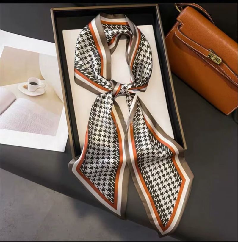 Double Layer Women's Headsc Spring Autumn Wide Ribbon Diagonal Elegant Long Silk Fashion Decorative Neck_voghion.com