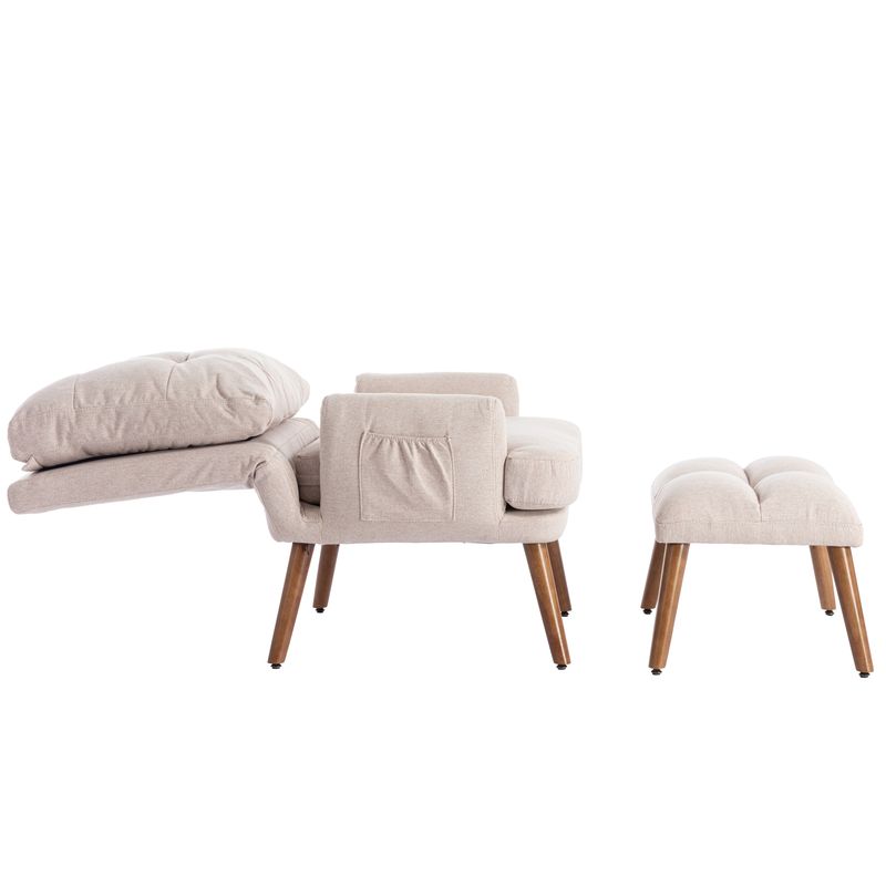 Fauteuil inclinable avec repose-pieds, réglable en 5 positions et rangement latéral, design ergonomique pour le salon_voghion.com