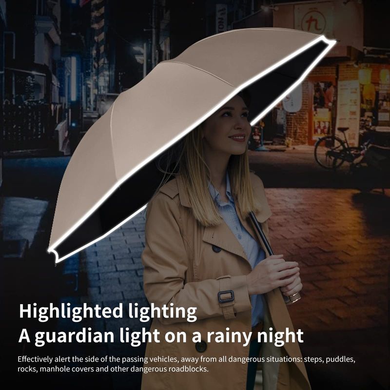 Unisex Safety Reverse Umbrella - UV Protection Reflective_voghion.com