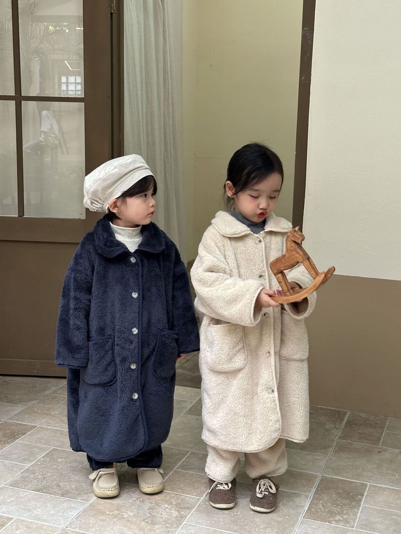 Pijamas de franela para niños, camisón largo de otoño/invierno para bebés, conjunto de ropa de casa de terciopelo Coral para niños y niñas_voghion.com