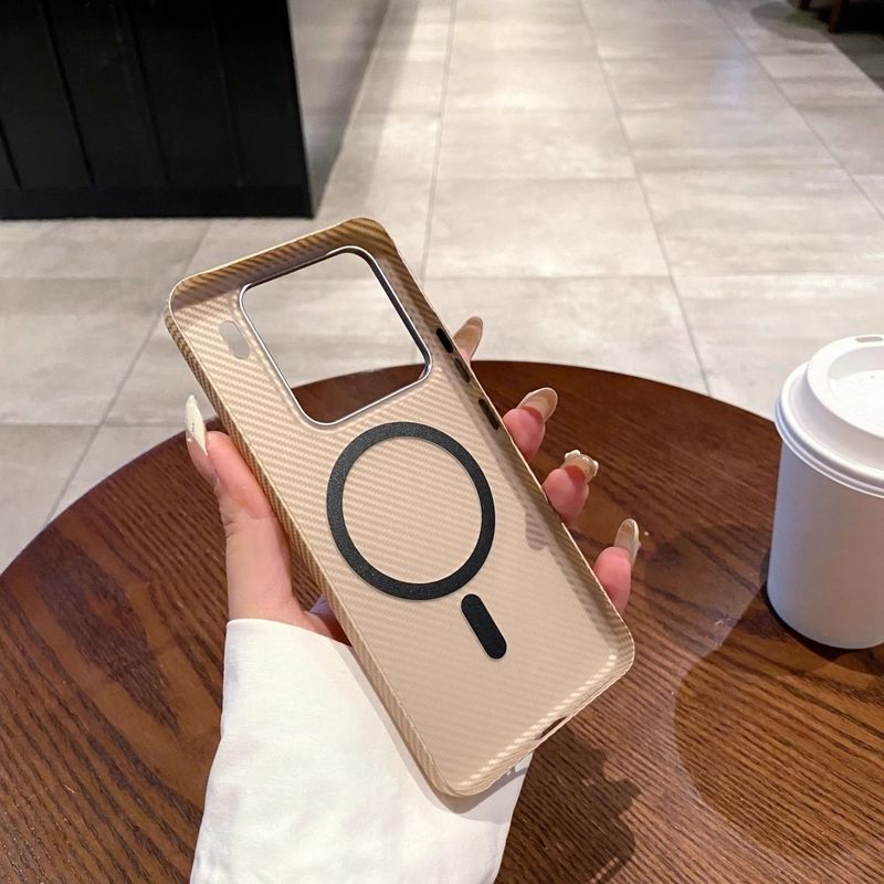 Suitable For 15Ultra Carbon Fiber Fine Circle Magnetic Phone Case Xiaomi 14Pro Skin Feel Matte PC Protective Cover_voghion.com