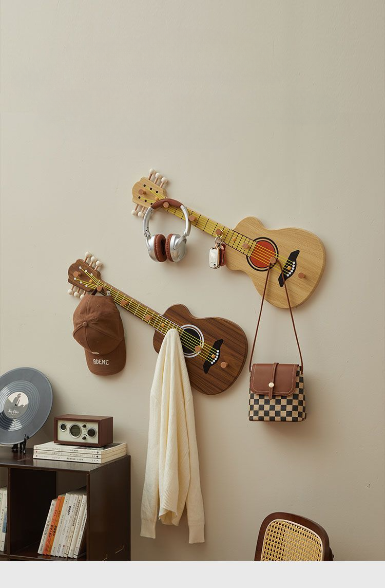 Creative Entryway Guitar Hook Personalized Decorative Wall Hanging Hallway Storage Rack 2326_voghion.com