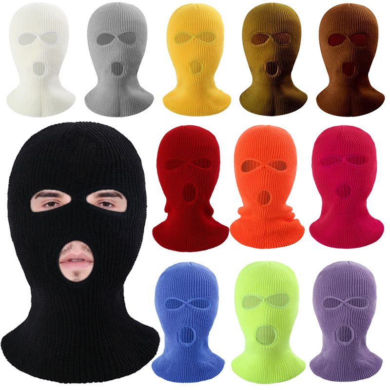 LazyZoom Nuova Maschera da Ciclismo Calda Invernale per Sport all'Aria Aperta Sci Copricapo a Tre Fori in Maglia Scaldacollo Anti-Freddo_voghion.com