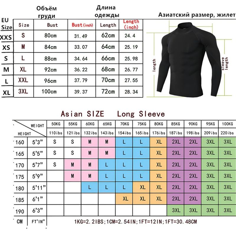Schnelltrocknendes Kompressionsshirt für Herren, hochelastisches, atmungsaktives Langarm-Workout-Top für Laufen und Fitnessstudio,_voghion.com