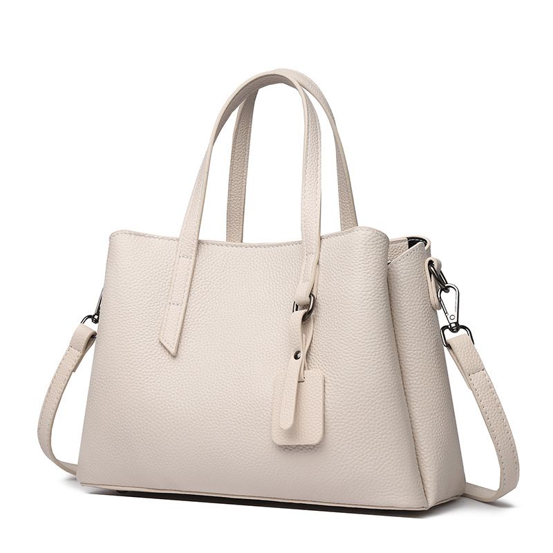 Top Layer Cowhide 2025 New Model Mollie Genuine Leather Tote With Zipper And Multiple Compartments Shopping Bag_voghion.com