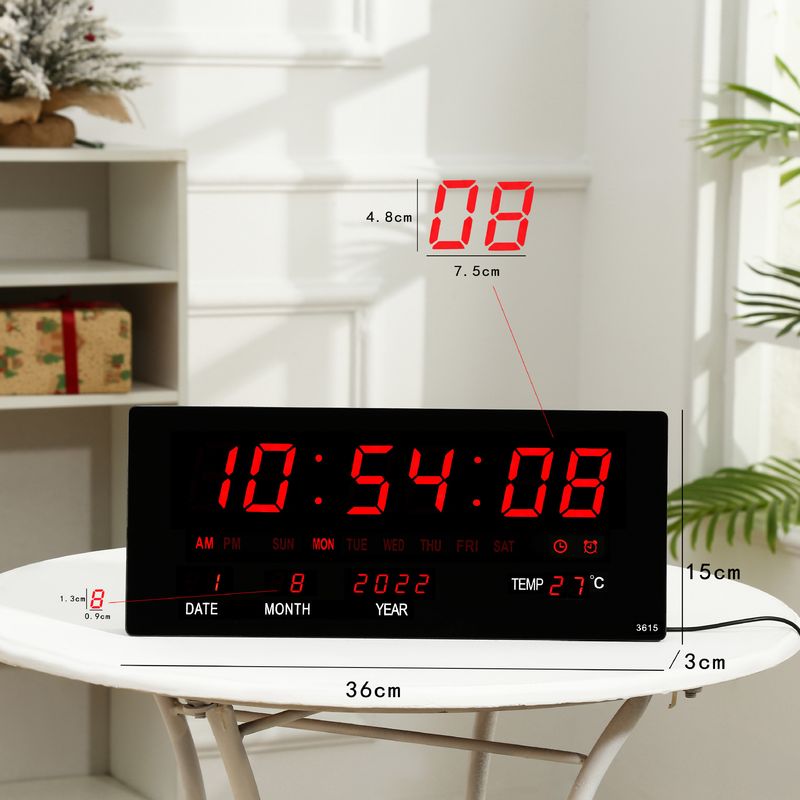 Hjem og hage Stor skjerm smart digital evighetskalender stue elektronisk klokke veggklokke veggmontert klokke hjemme elektronisk klokke vegg_voghion.com