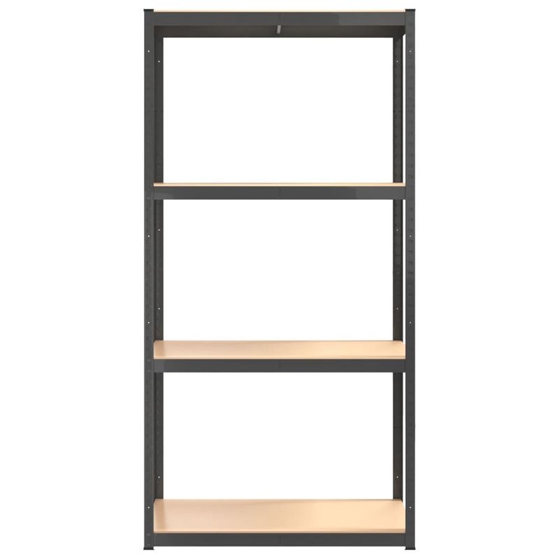 4-Layer Shelves 2 pcs Anthracite Steel&Engineered Wood_voghion.com