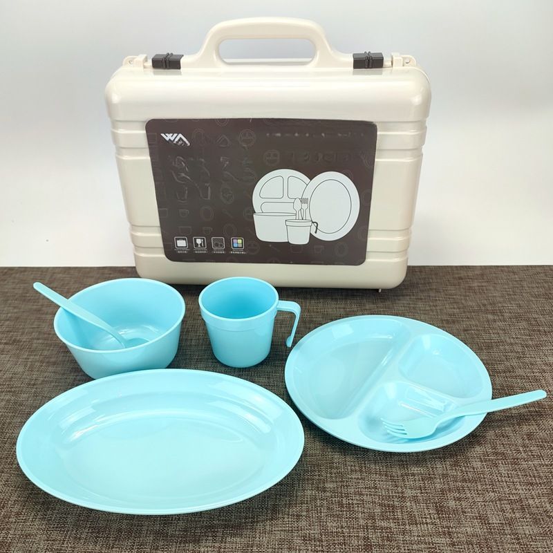 Foldable Tableware Set Portable Outdoor Bowl And Chopsticks Picnic Travel BBQ Camping Cooking Tool Kit Plate Dish Cup_voghion.com