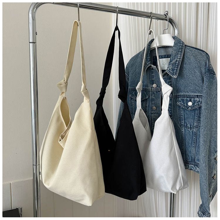 New Women's Bag Canvas Fashion Trend Simple Relaxation Large Capacity Shoulder Bag Tote Bag Handbag_voghion.com