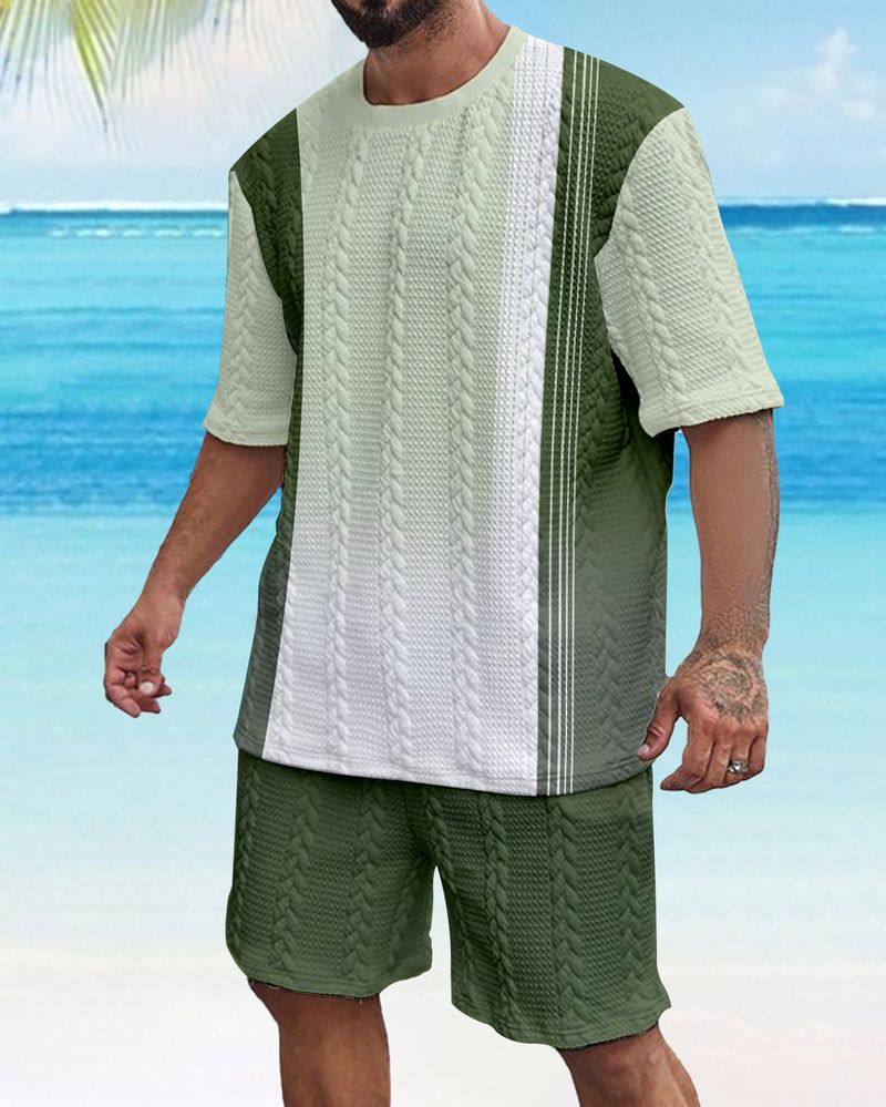 Tecnologia di abbigliamento maschile, stampa 3D, maglietta estiva a maniche corte con scollo rotondo da uomo, pantaloncini casual larghi_voghion.com
