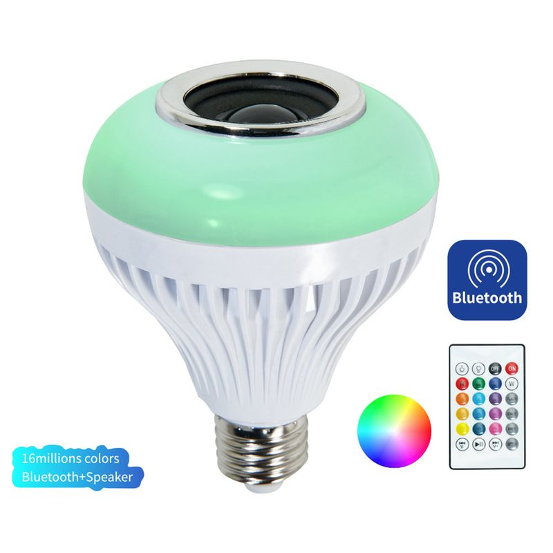 Hitech Kablosuz Bluetooth uyumlu E27 LED Ampul Müzik Çalma Lambası Uzaktan Kumandalı_voghion.com