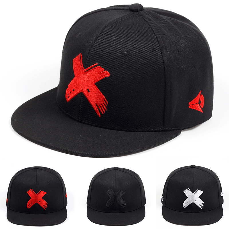 Men's Casual Baseball Cap Women's Outdoor Sun Protection Visor Adjustable Embroidered Letter X Flat Brim Hat_voghion.com