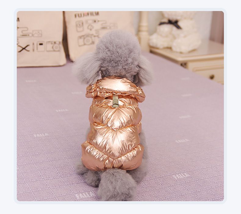 Autumn winter dog cotton teddy bear, Pomeranian VIP four legged clothes with buckle, cat pet clothes, thick and warm_voghion.com