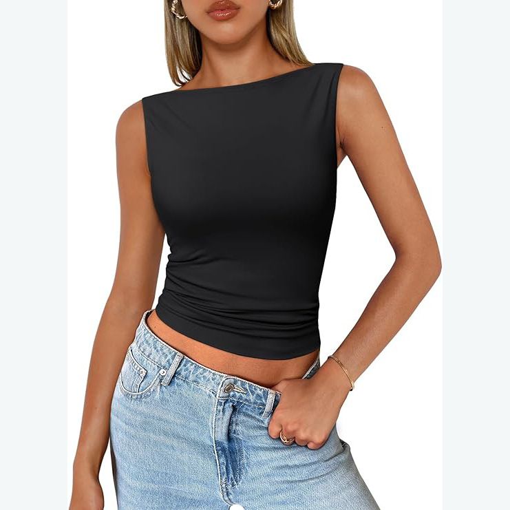 Vêtements pour femmes, pulls, bretelles, sans manches, vêtements d'extérieur, col carré, gilet, vêtements d'intérieur féminins, haut Dopamine_voghion.com