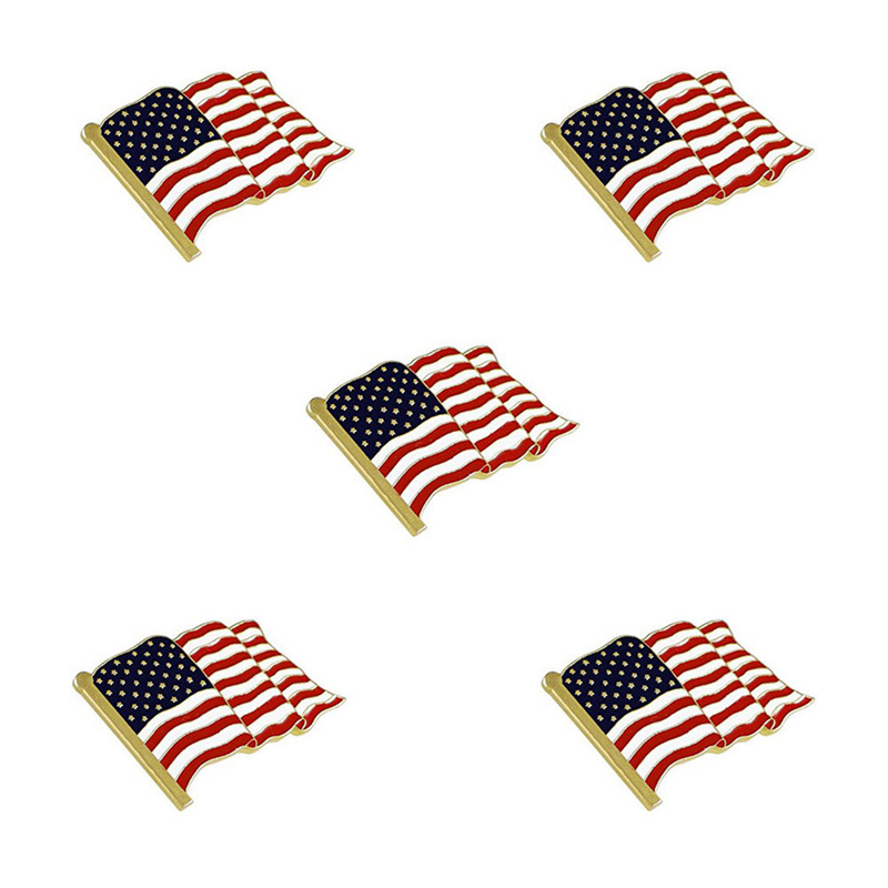 Yamaler 5 Stück Unisex-Brosche mit amerikanischer Flagge, Emaille, für Jeansjacke, Abzeichen, Tasche, Hut, Dekoration_voghion.com