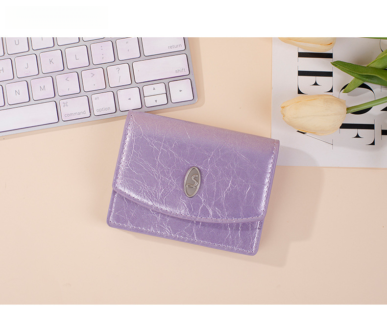 Portefeuille femme Vintage Instagram court femme grande capacité Simple couleur unie multi carte sac portefeuille portefeuille_voghion.com