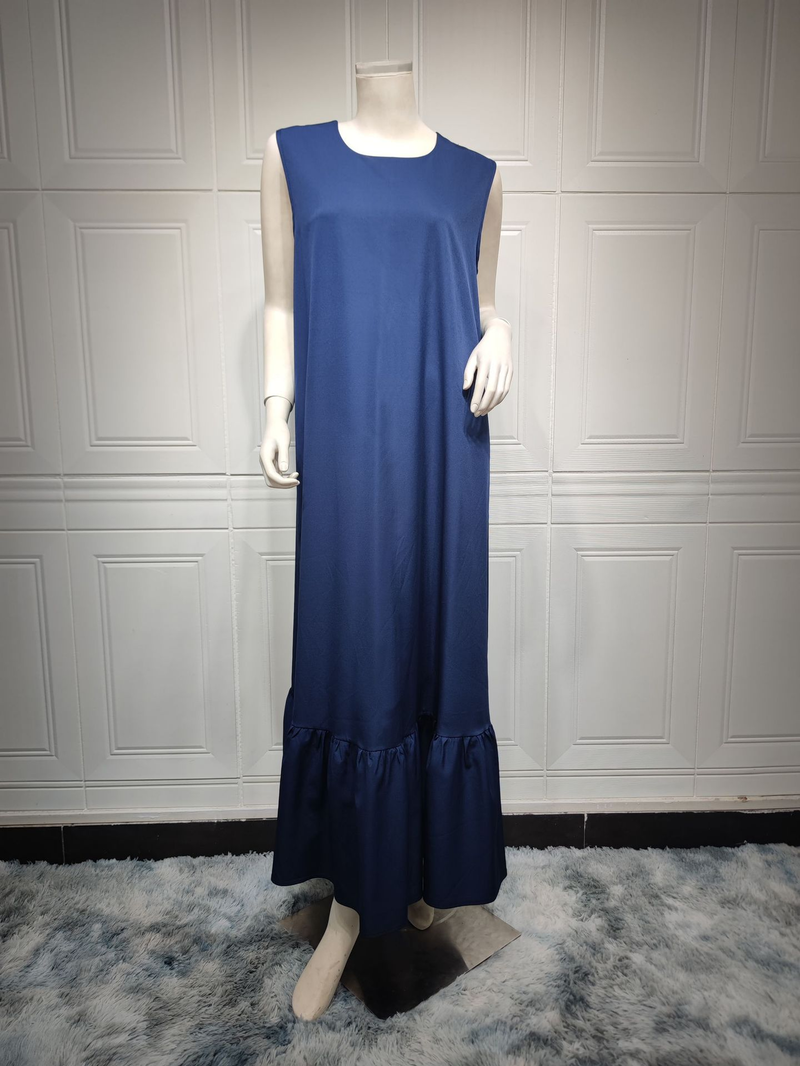 Damenbekleidung Nahöstliches muslimisches Abendkleid für Frauen mit Lotusblattärmeln, neues zweiteiliges Kleid, Jalabiya-Robe_voghion.com