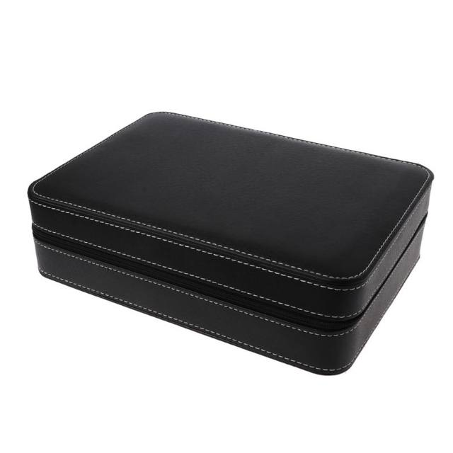 10 sloturi ceas fermoar cutie de călătorie din piele display case organizator bijuterii depozitare container pentru femei bărbați ceas display_voghion.com