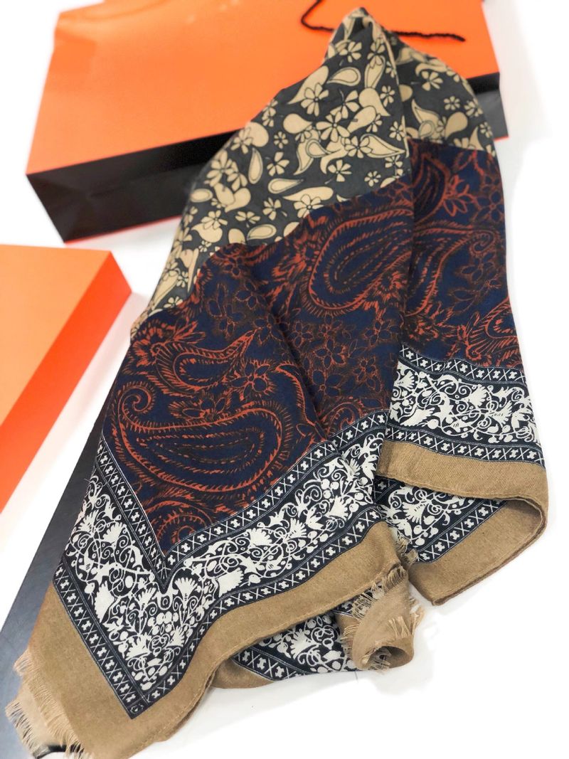 Scarf For Women Autumn Winter Original Design Soft Multi-color Ethnic Style Warm Printed Elegant Large Shawl_voghion.com
