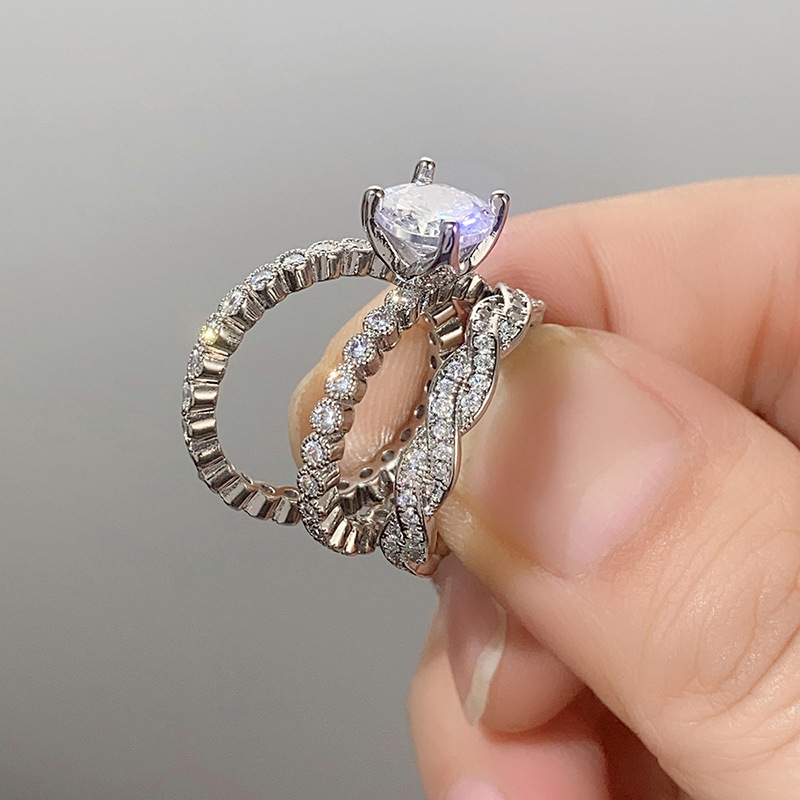 Cao Shipin Sunset Tre anelli Anniversario di matrimonio Set regalo commemorativo di San Valentino_voghion.com