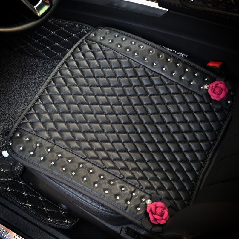 Roe Camellia Flower Auto-Innenausstattung Acceorie Styling Kristallleder Lenkrad Handbremse Getriebeabdeckung Sicherheitsgurt_voghion.com