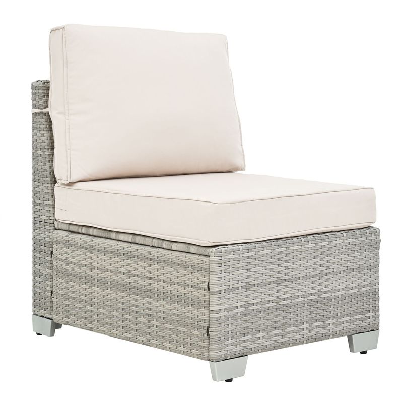 10 Piece PE Rattan Patio Furniture Set, Sectional Sofa Set, Outdoor Patio Furniture Set With Cushions & Tempered Glass Coffee Table_voghion.com