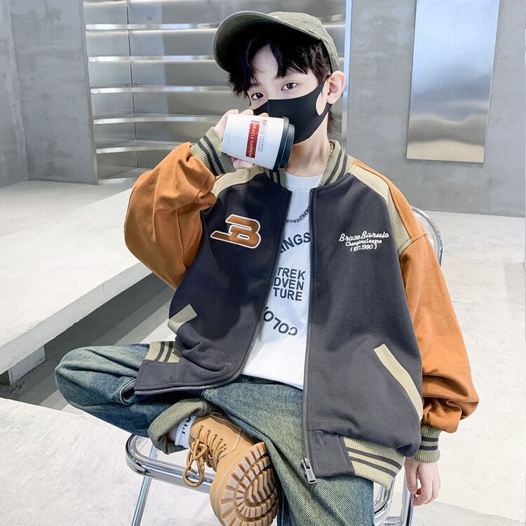 Boys' outerwear Spring and Autumn 2024 New Collection Children's casual handsome mid size boys' jacket trendy loose top_voghion.com