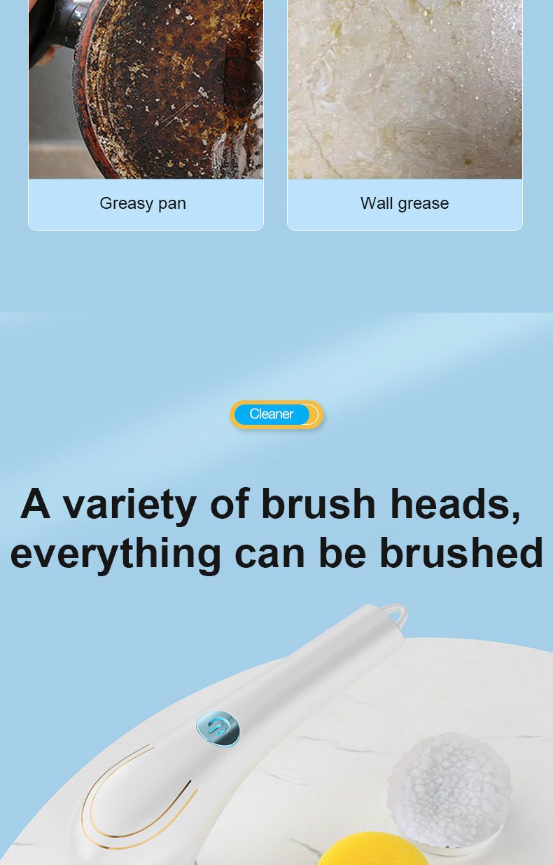 5-in-1 Electric Scrubber - Bathroom/Kitchen Cleaner, Multifunction Dryer, EU Home Deep Cleaning_voghion.com