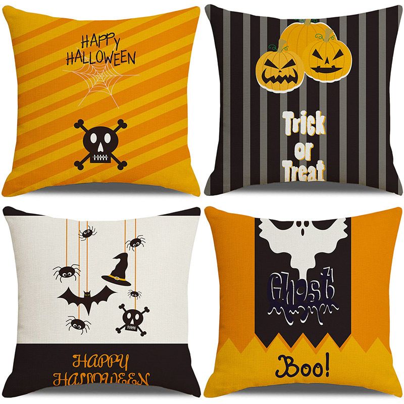 Halloween Dekoration Home Leinen Kissenbezug lustige Kürbiskopf Sofa Kissenbezug Kombination_voghion.com