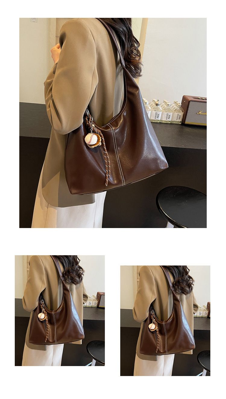 Borsa tote leggera in PU di lusso da donna con tracolla staccabile, borsa a tracolla di grande capacità per l'uso quotidiano, morbida borsa retrò_voghion.com
