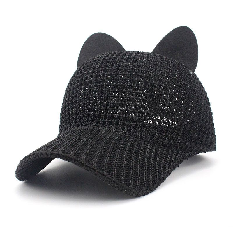 Summer Cute Cat Ear Breathable Sunscreen Mesh Baseball Caps Womens Adjustable Snapback Gorras Planas Hip Hop Bone Hats_voghion.com