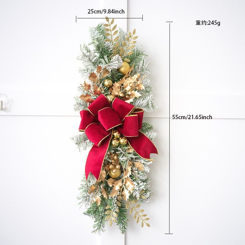 Grenzüberschreitende nordische Weihnachtsschleife als Türhänger für Treppenhaus und Wohnzimmerdekoration_voghion.com