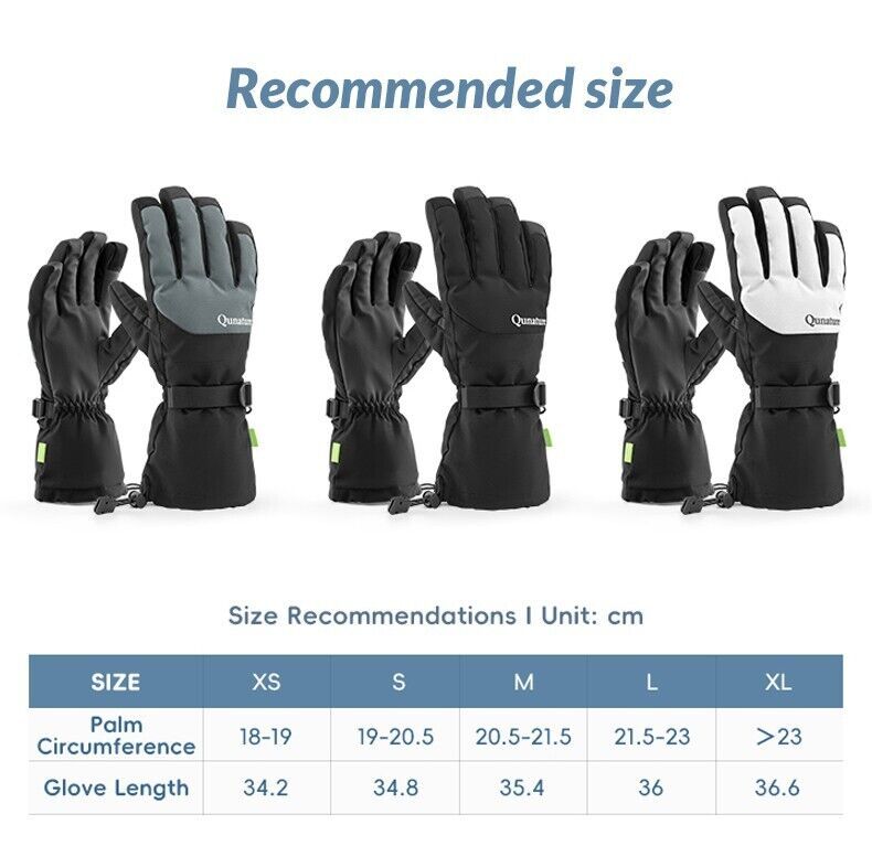 Guantes de esquí de invierno Qunature, compatibles con pantalla táctil e impermeables, tallas de la S a la XL_voghion.com