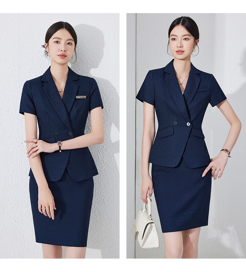 High End Professional Attire, Summer Short Sleeved Suit, Women's Slimming Temperament, Workwear, Hotel Manager, Jewelry_voghion.com