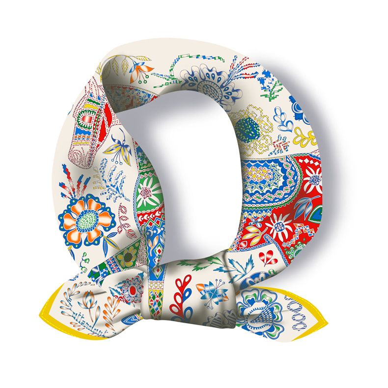 Ethnic style headscarf temperament simulation silk spring matching shirt print small square scarf for women_voghion.com