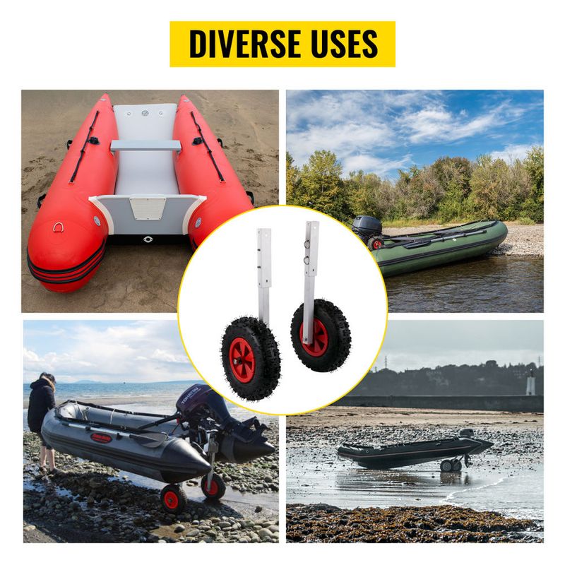 VEVOR Boat Launching Wheels, 12" Boat Transom Launching Wheel, 600 LBS Loading Capacity Inflatable Boat Launch Wheels, Aluminium Alloy Transom Launchi_voghion.com
