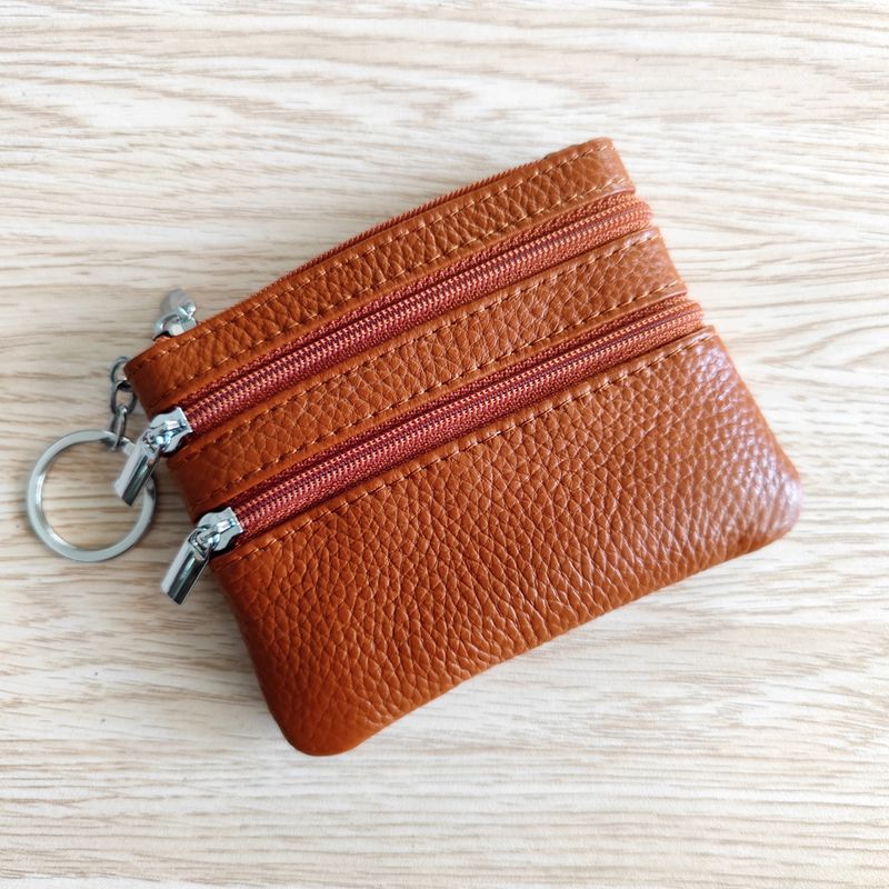 Beliebte Leder-Geldbörse für Damen, Haushalts-Reißverschluss, Schlüsseltasche, multifunktionale Kartentasche, Münzgeldbörse_voghion.com