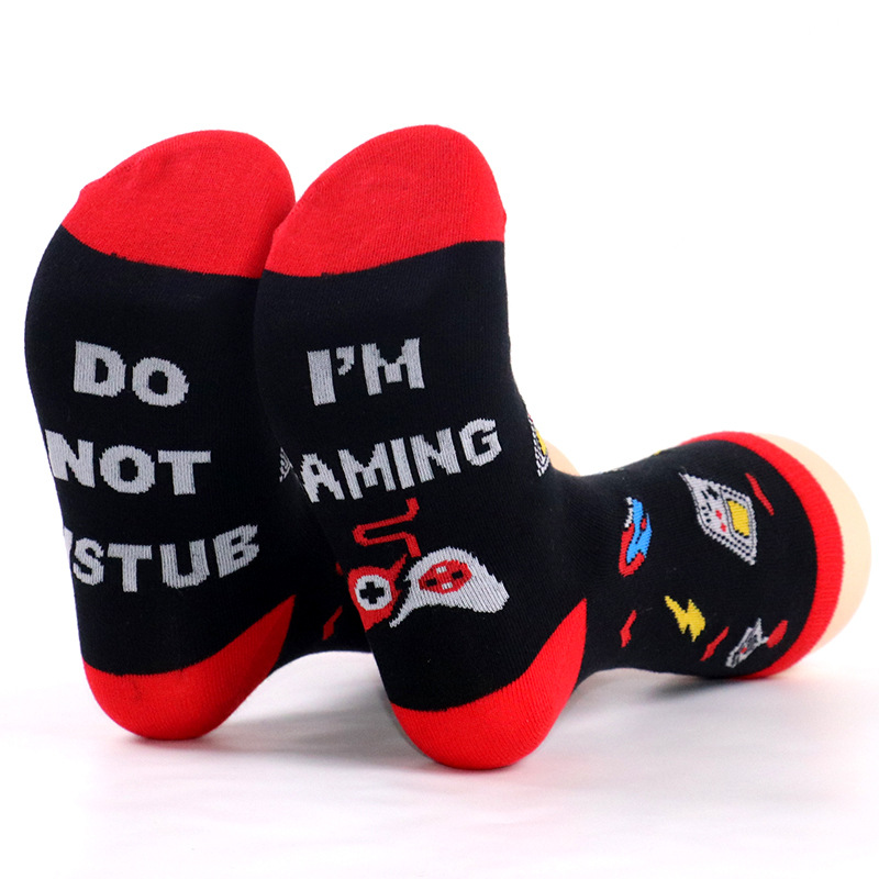 Underwear & Sleepwears Spot I'M GAMING foot sole letter jacquard hot selg long cotton socks_voghion.com