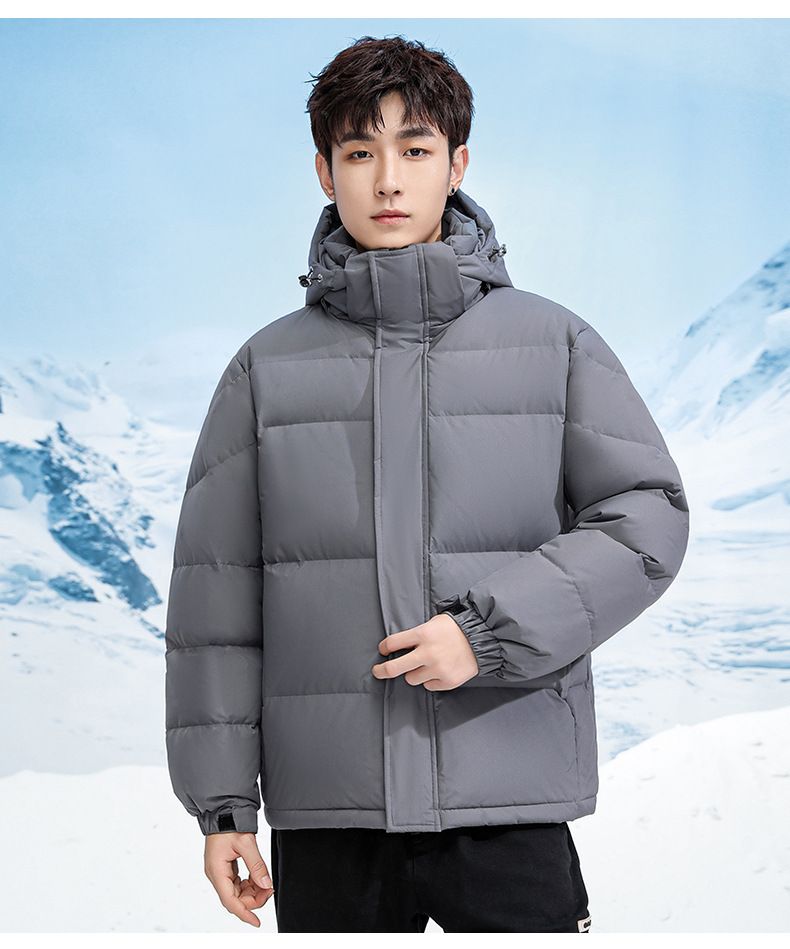 Couple's Winter Puffer Jacket - Unisex Hooded Down Coat With Detachable Collar_voghion.com