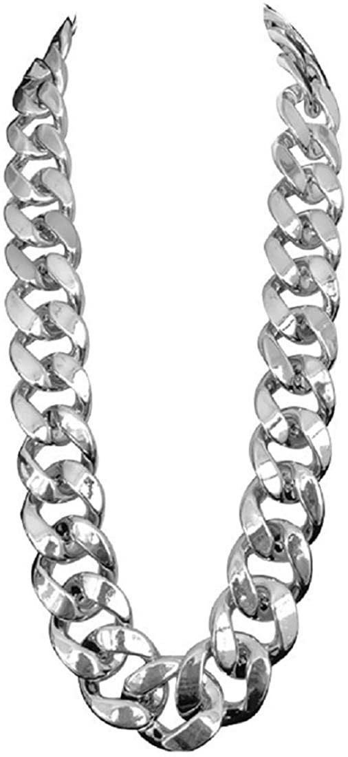 Hip Hop Exaggerated Large Chain Plastic Simulation Gold Necklace Personalized Performance Props,Street Art,Rapper,Cool And Personalized,No Fade_voghion.com