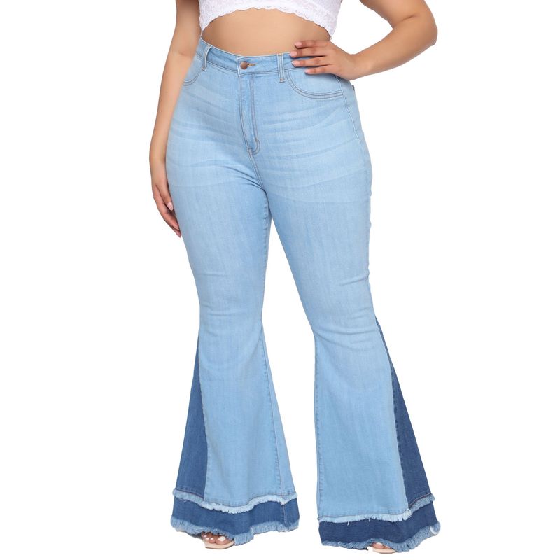 Pantalon évasé extensible à jambes larges pour femmes, vêtements à la mode, couleur assortie, coupe slim_voghion.com