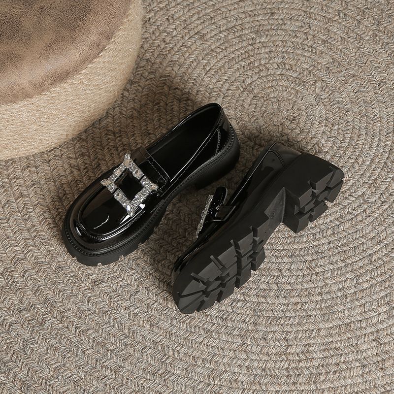 Full Cowhide Versatile Thick-Soled Height-Increasing Loafers New Autumn Winter New British Style Small Leather Shoes_voghion.com