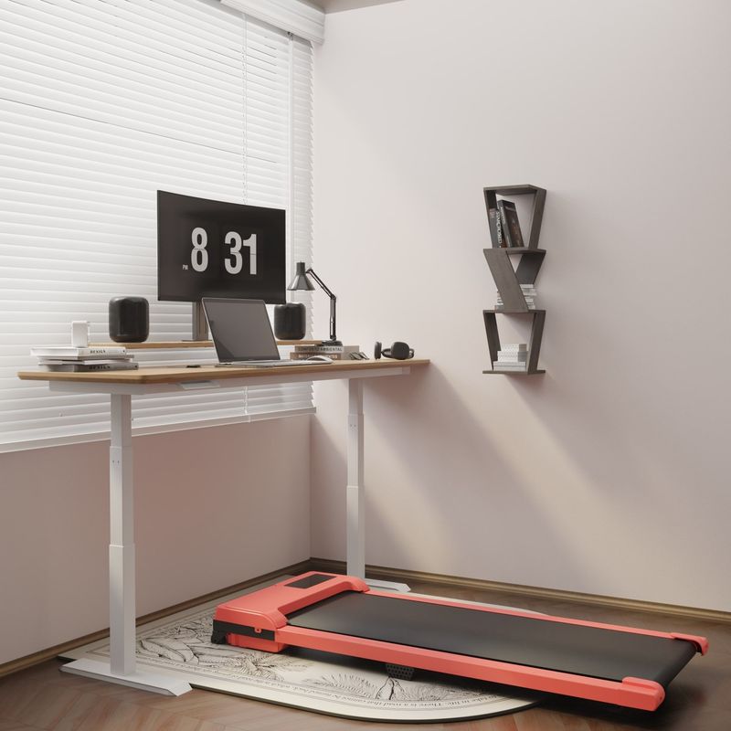 Walking Pad With Quiet 2.0 HP Brushless Motor, Countdown Modes, Spacious Running Area, 220 Lbs Weight Capacity For Home Or Office Workouts, 3 In 1 Portable Treadmill Walking, Red_voghion.com
