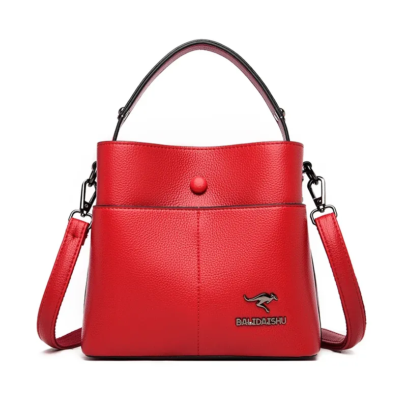 Borsa da donna di marca di fascia alta, tracolla in pelle PU di alta qualità, a forma di secchiello, alla moda, di design_voghion.com