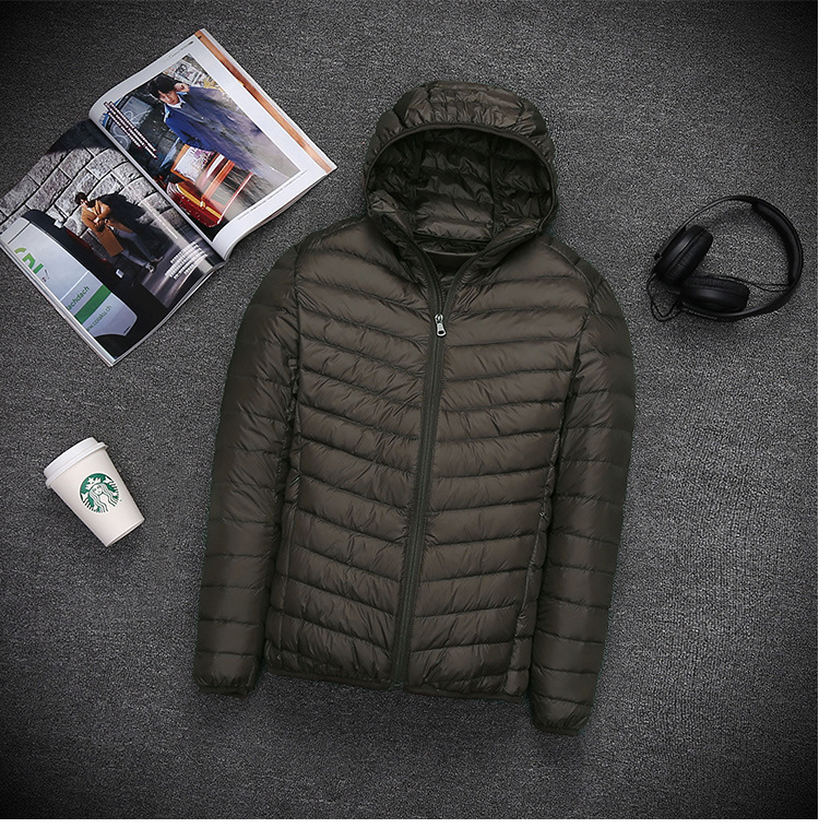 Ultralicht donsjack voor heren – Slim Fit, opvouwbare pufferjas met capuchon, winddicht en waterafstotend (M-4XL, reisklaar)_voghion.com
