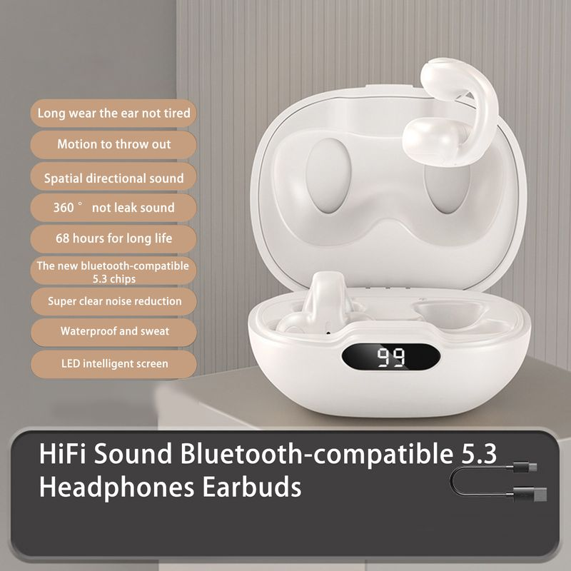 Noise HiFi Clip Wireless S518 Reduction Ear Earphones Sound Comfortable Bluetooth-compatible 5.3 Headphones Earbuds buds_voghion.com