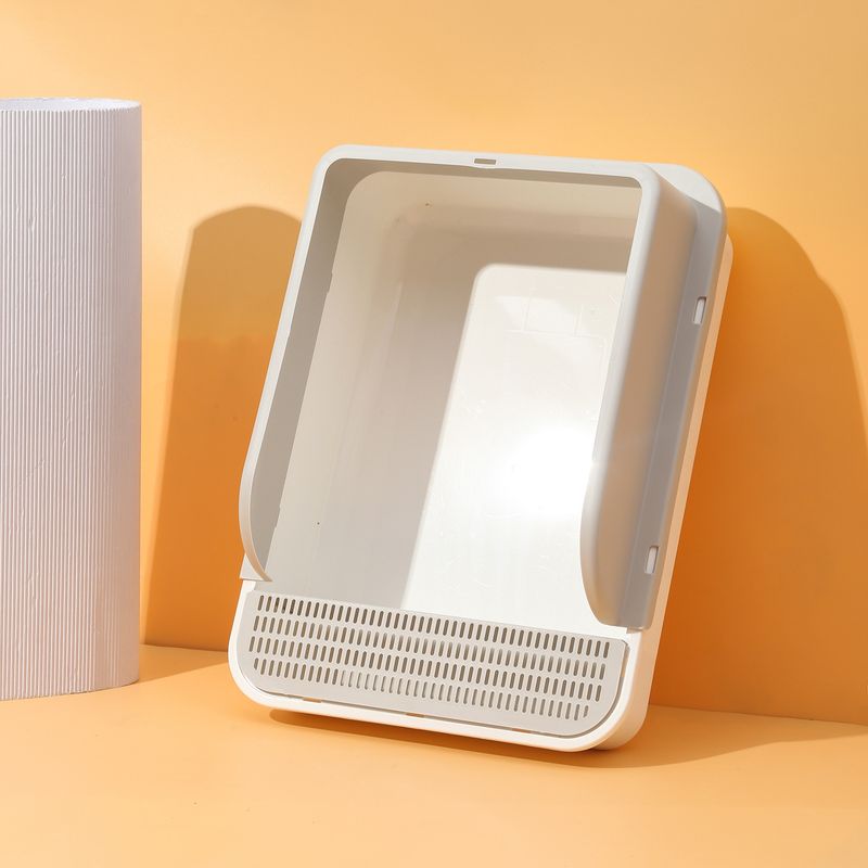 Halbgeschlossene Toilette mit extra Spritzschutz, Zubehör, Waschbecken, extra großes Katzentoilettenbecken_voghion.com